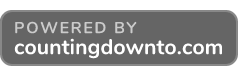 Example of the CountingDownTo badge at its real size: a small plate reading "Powered by countingdownto.com".